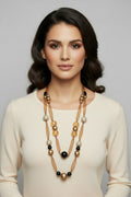 Beaded Necklace On Ribbon Cord