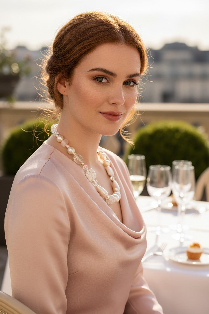 Elegant Italian Vintage Pearl And Crystal Costume Jewellery