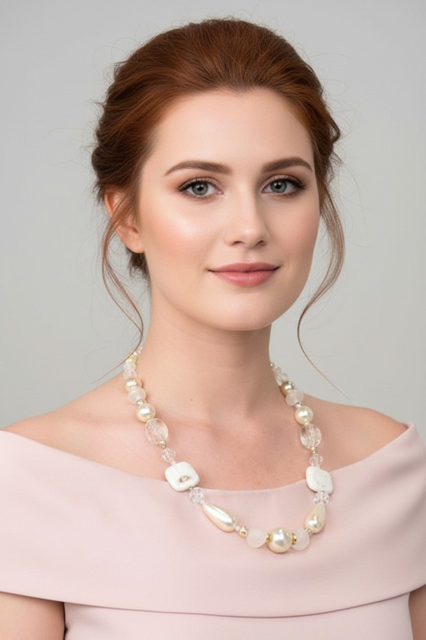 Elegant Italian Vintage Pearl And Crystal Costume Jewellery