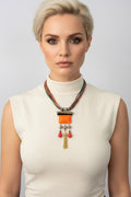 Colourful Italian Beads And Cord Necklace