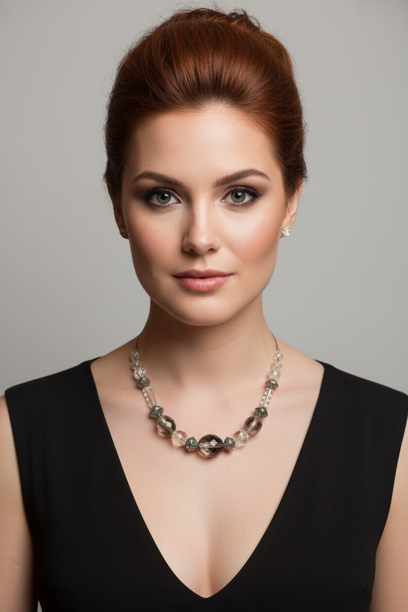 Stylish Faceted Crystal Necklace