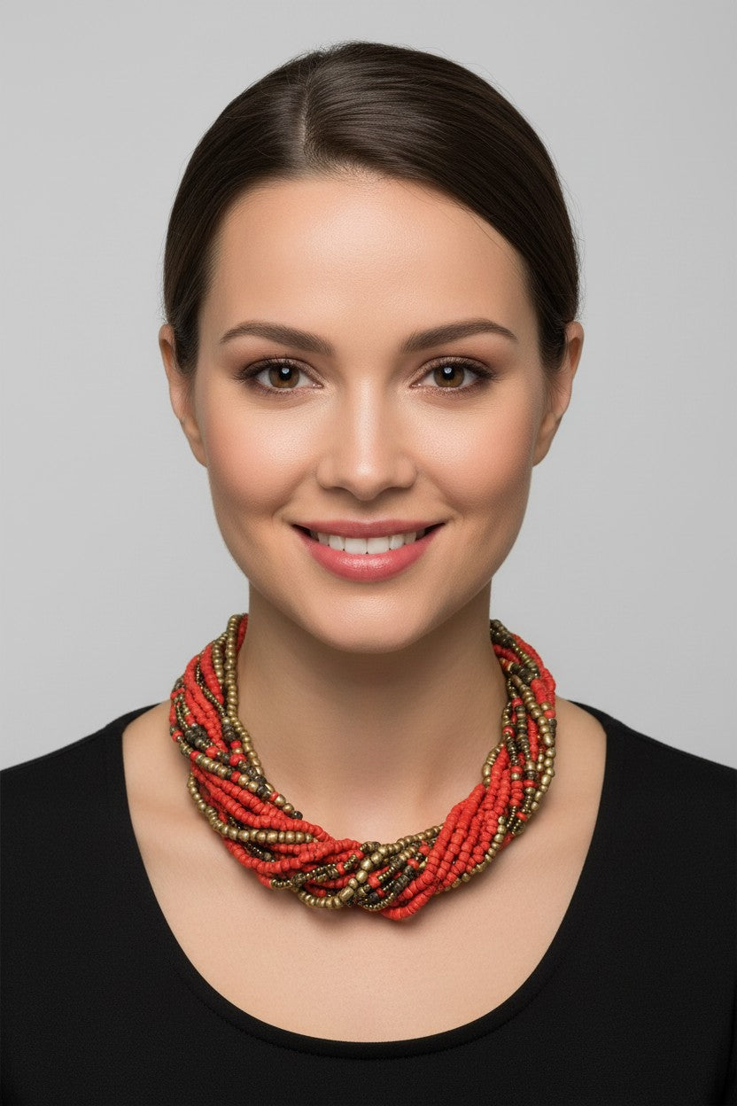 Multi Strand Beaded Necklace