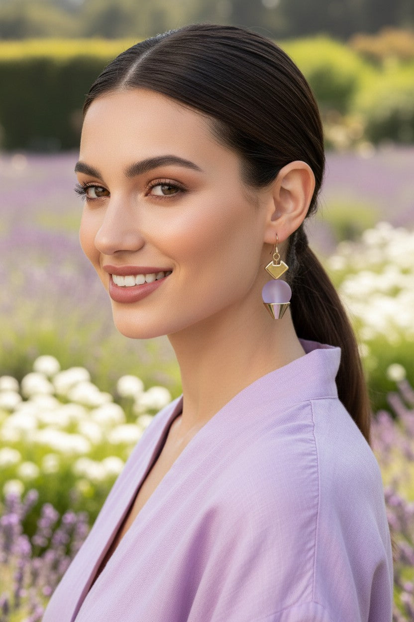 Modernist Matte Ball Drop Earrings Made in Australia