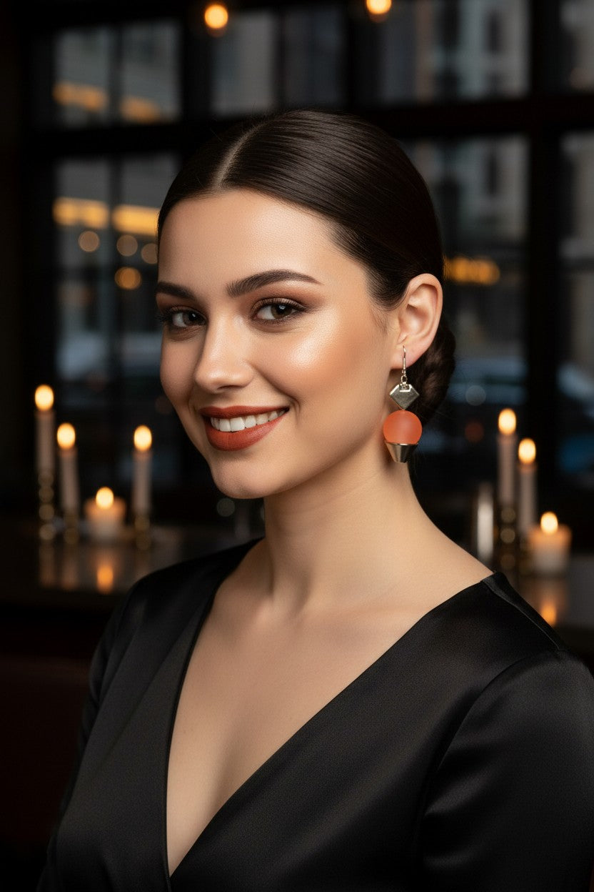 Modernist Matte Ball Drop Earrings Made in Australia