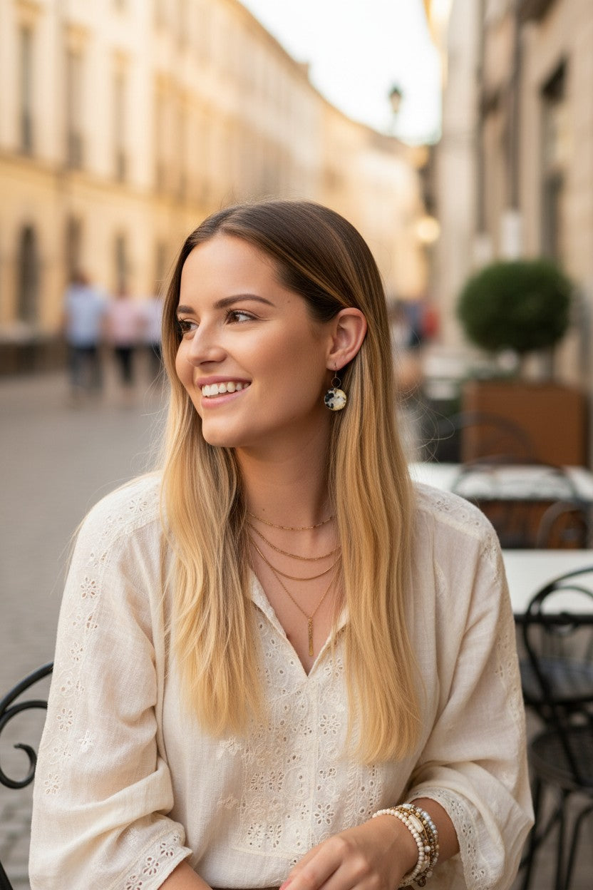Cute Circular Drop Earrings