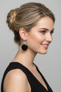 Silver Loop And Shell Disc Fashion Earrings