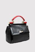 Snake Print Leather Handbag