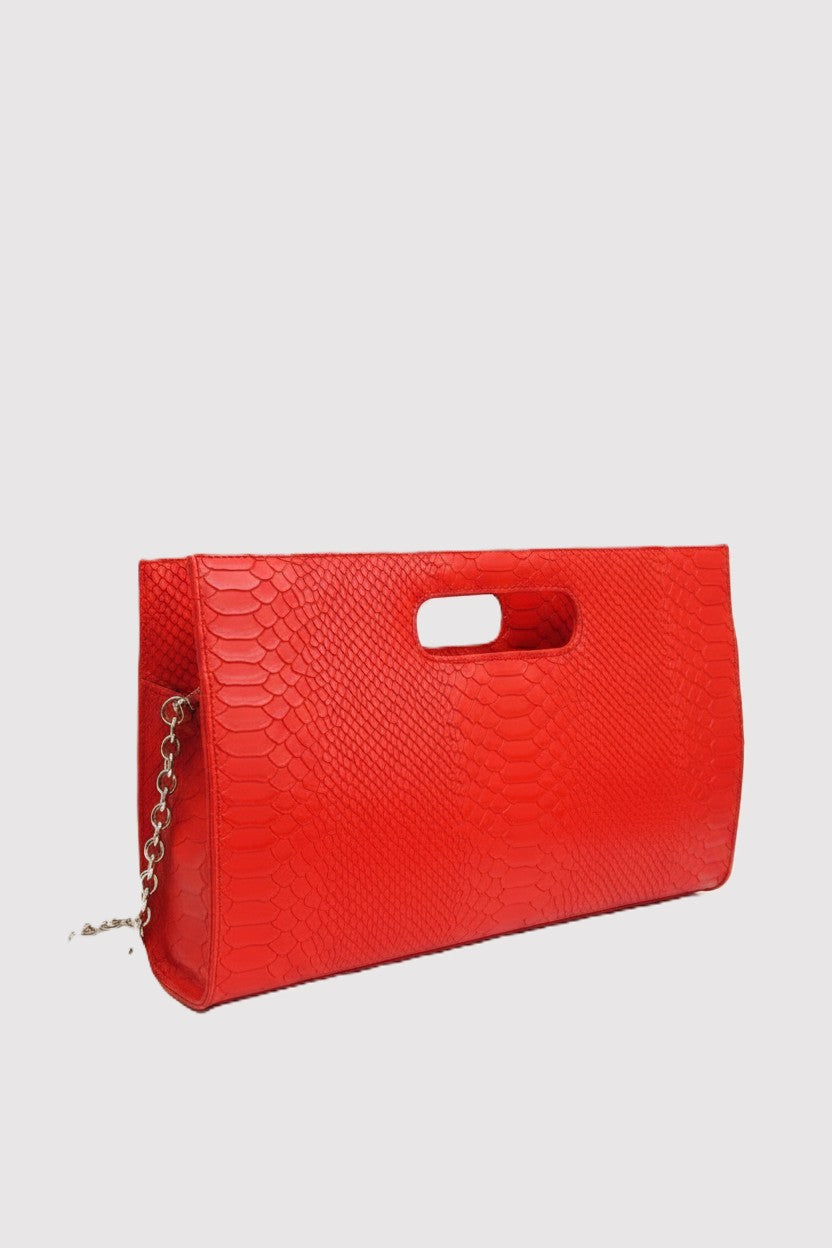 Classic Leather Bags With Snake Print Detail