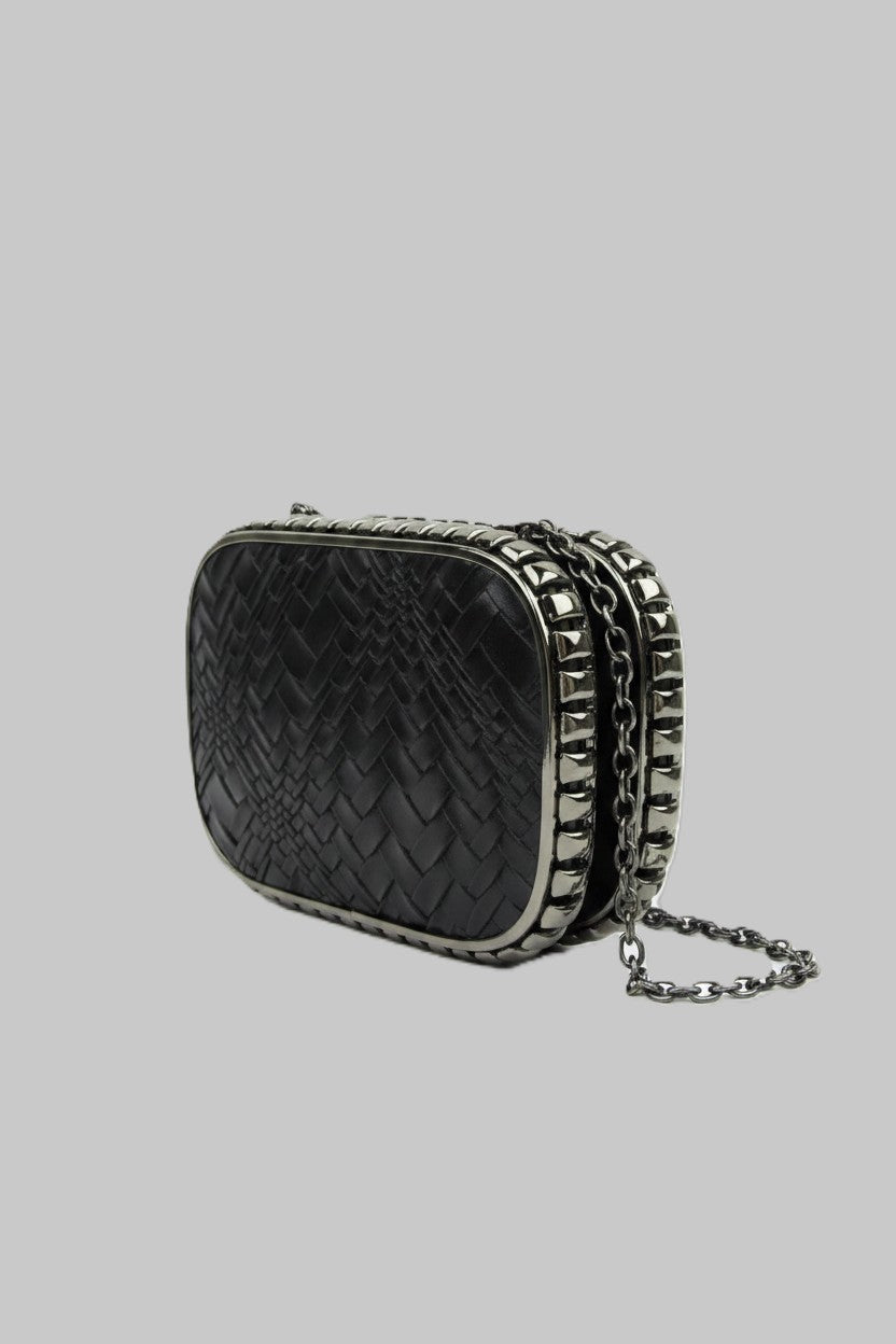 Stylish Bag With Gunmetal Frame