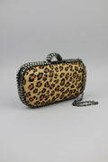 Leopard Print Pony Skin Evening Bag