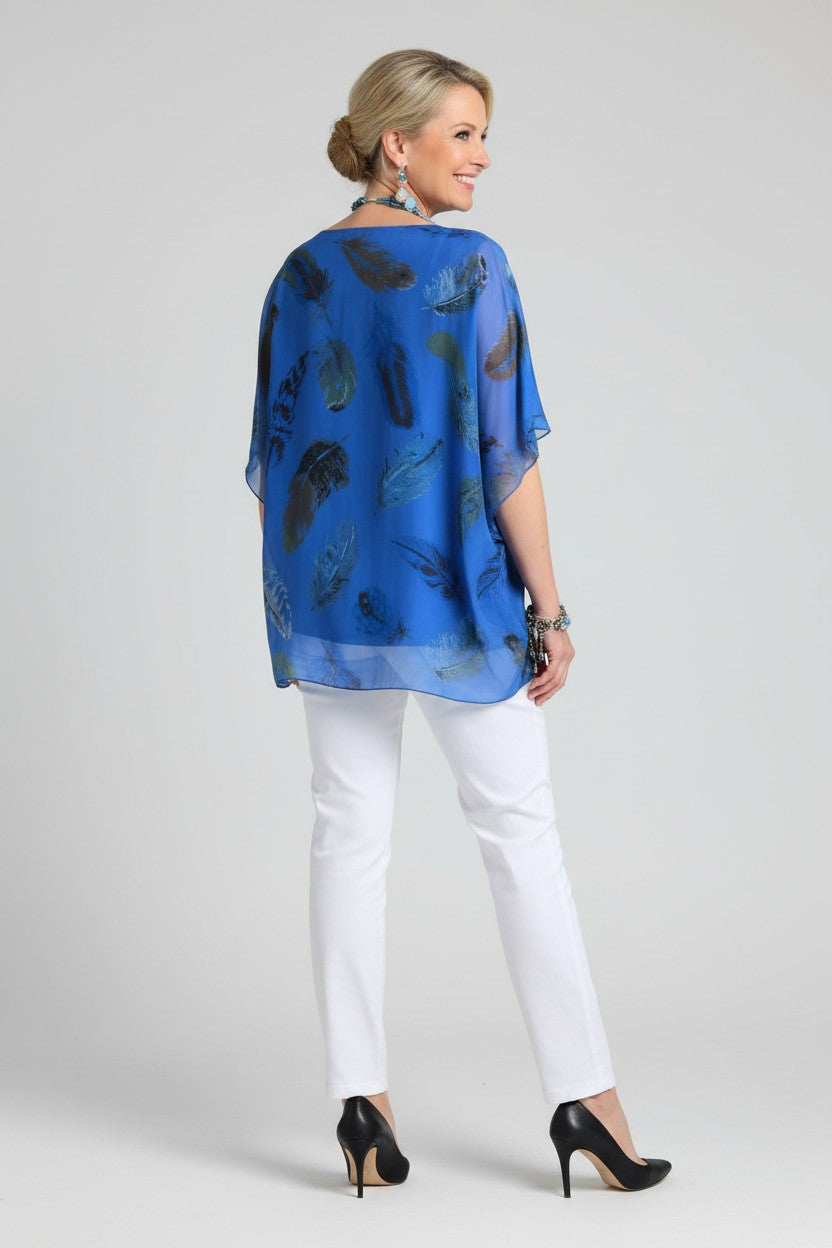 L177-Conti Moda Italian Silk Print Top