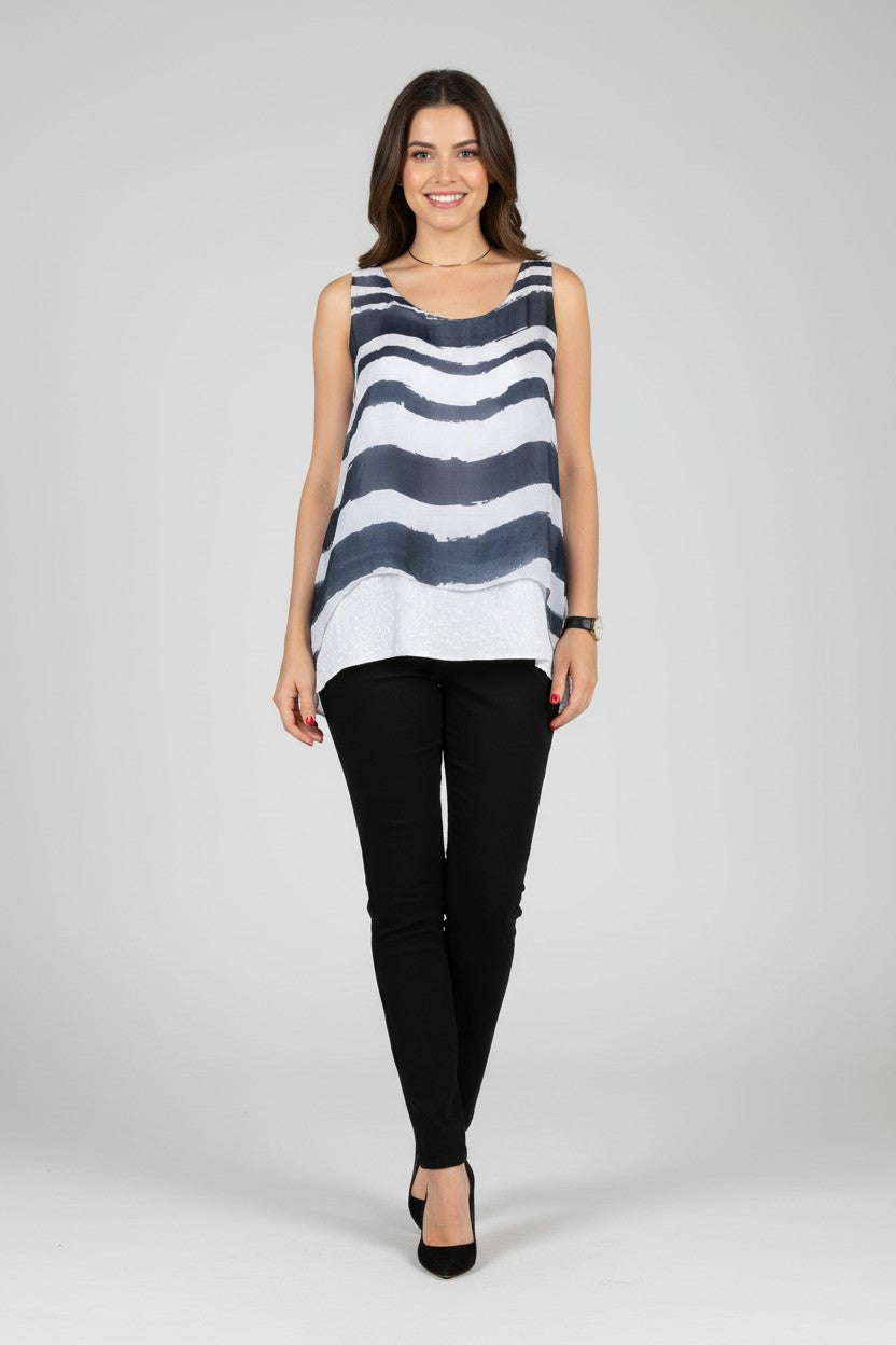 L5371-Conti Moda Italian Silk Print Cammy