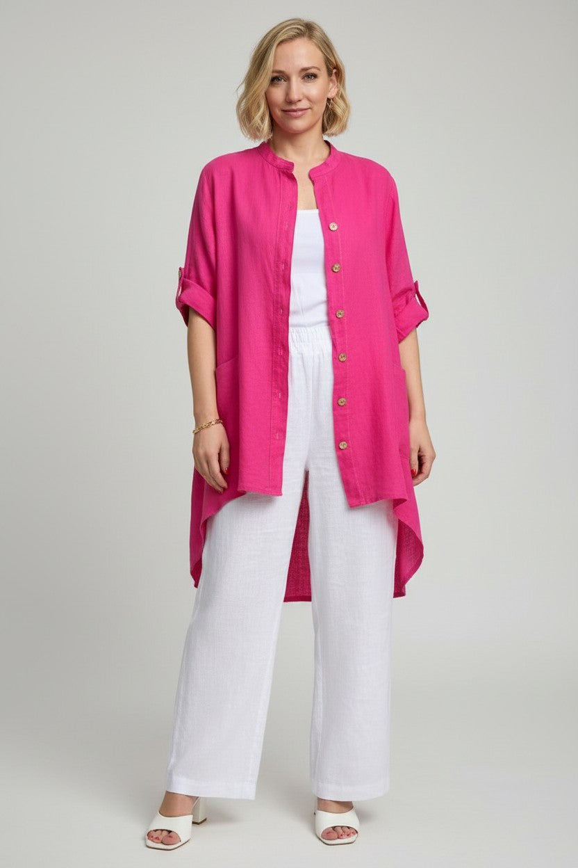 L590-Conti Moda Clever Italian Linen Shirt/Jacket