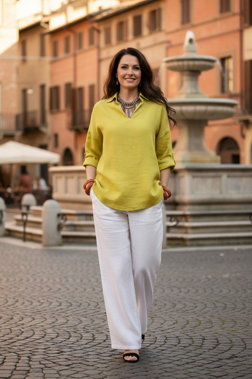 L758-Conti Moda Italian Linen Top