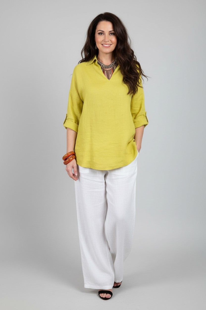 L758-Conti Moda Italian Linen Top