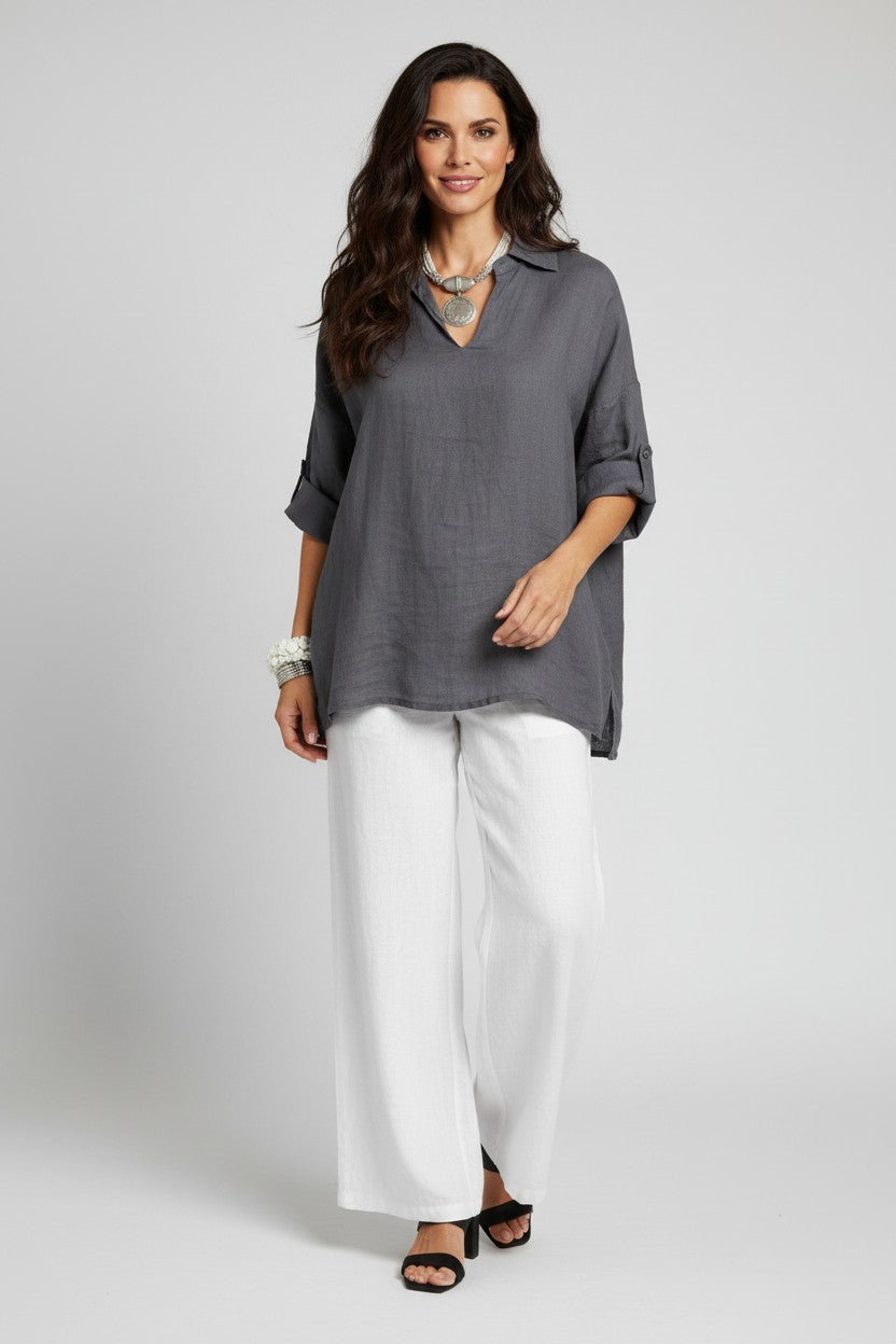L758-Conti Moda Italian Linen Top