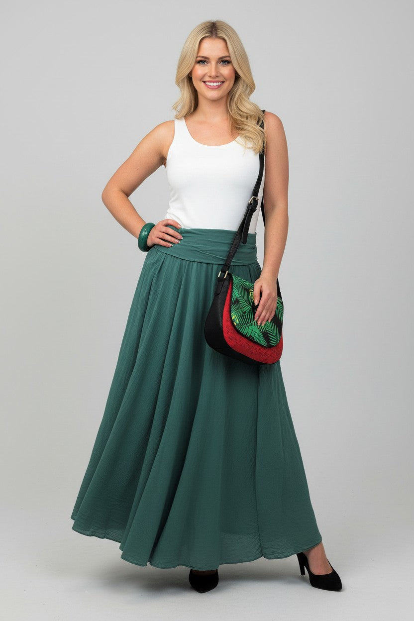 Conti Moda Italian Cotton Long Flowing Maxi Skirt