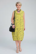 L8661-Conti Moda Beautiful Italian Linen Print Dress
