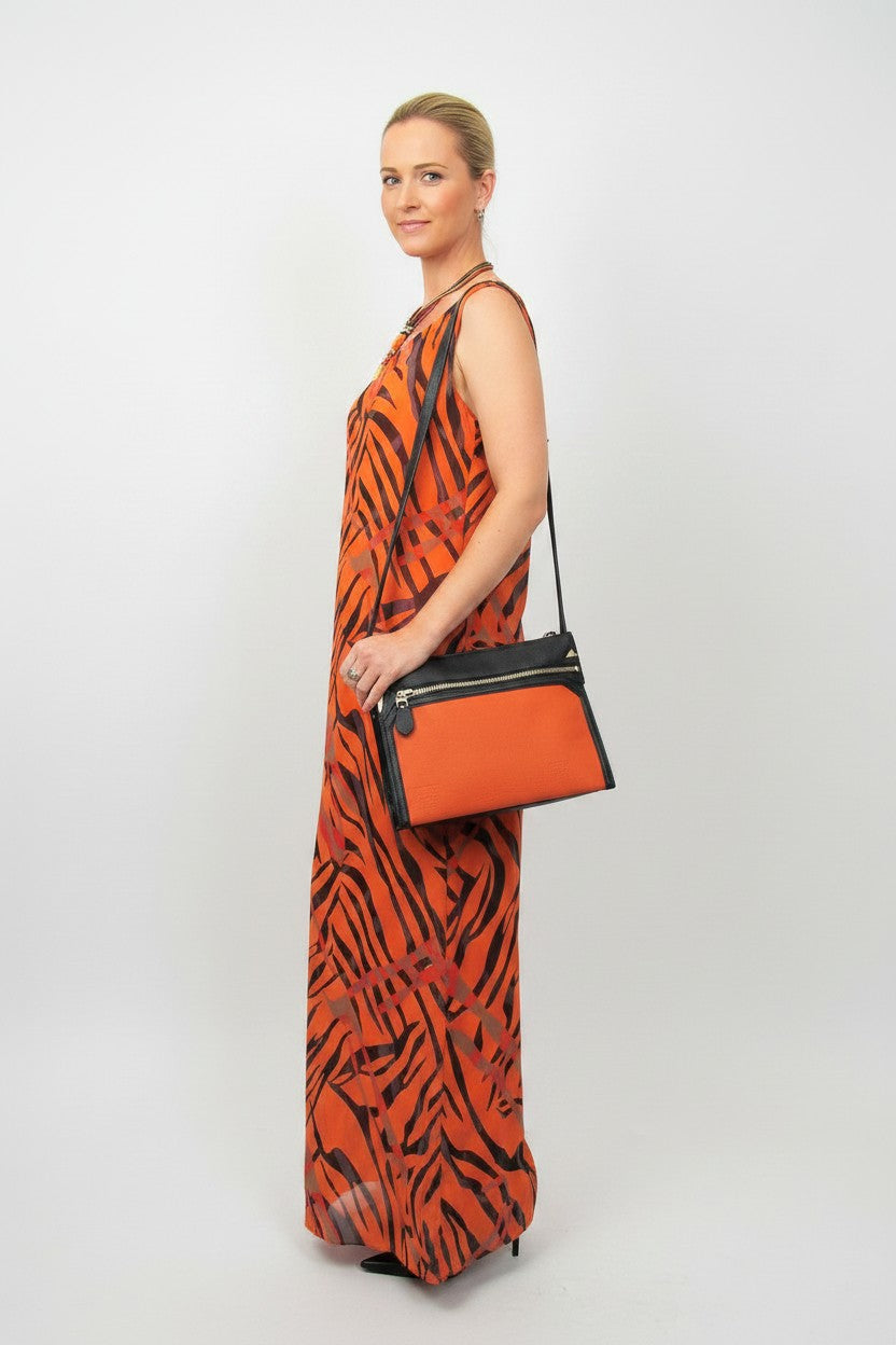 L869-Conti Moda Italian Silk Sleeveless Long Dress