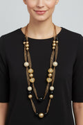 Beaded Necklace On Ribbon Cord