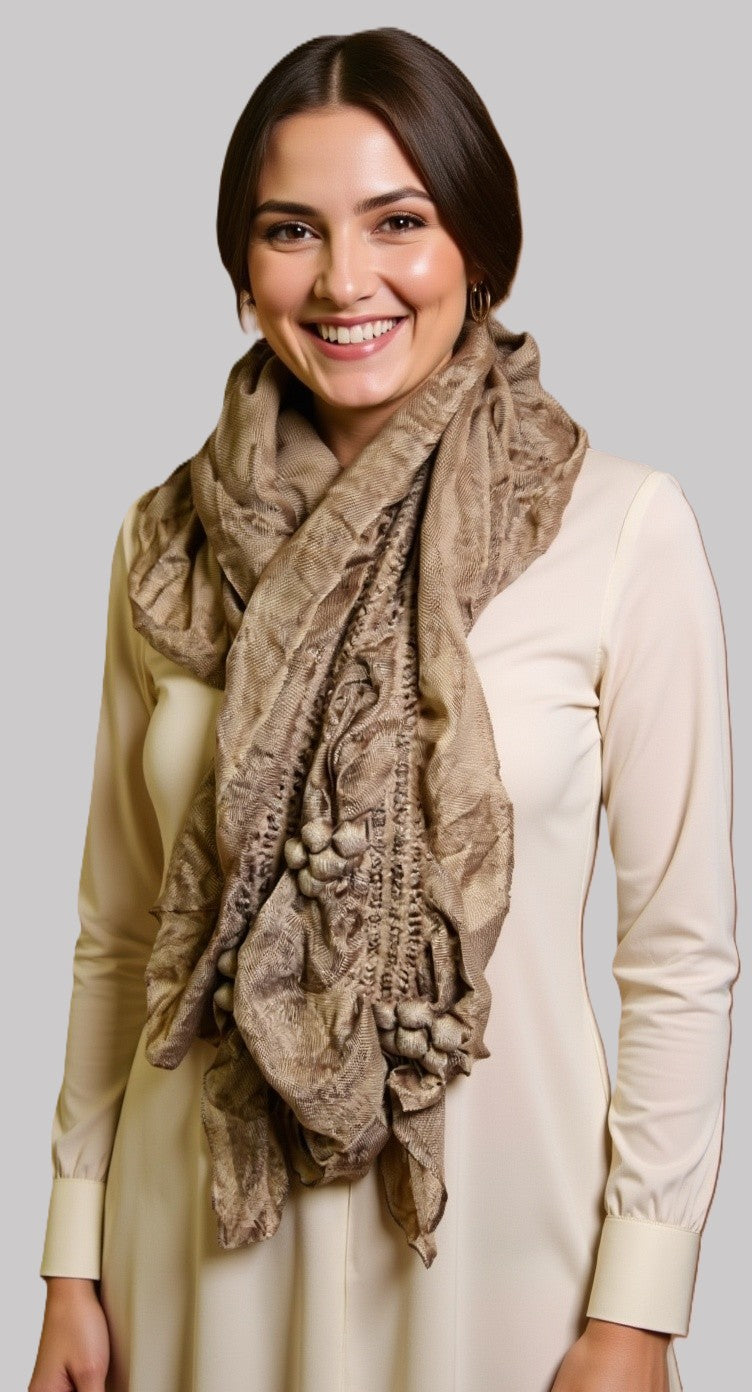 Colourful Ruffled Cosy Scarf