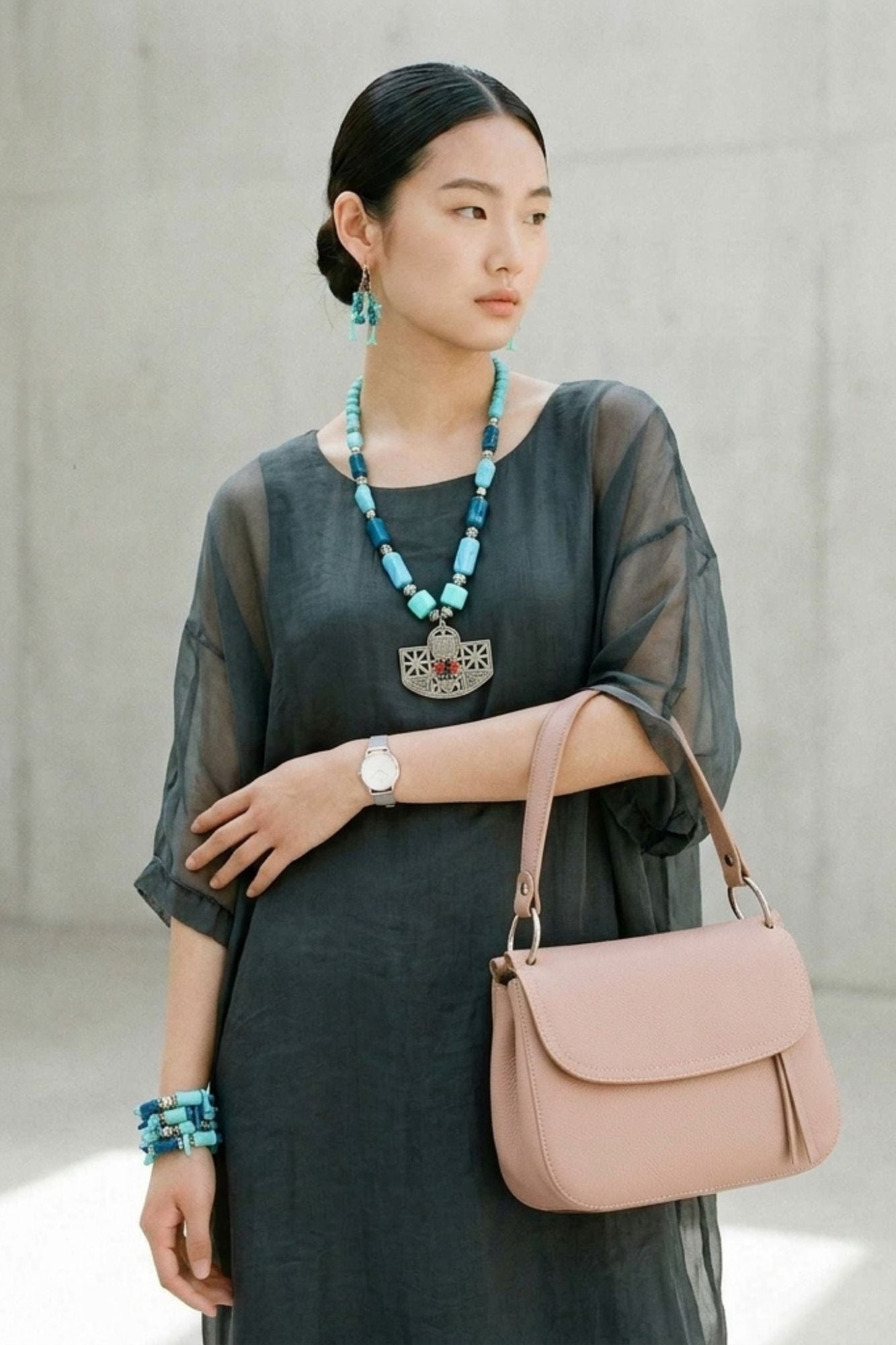 Genuine Italian Leather Hand/Shoulder Bag- BM131