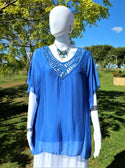 L581-Conti Moda Italian Silk V Neck Top